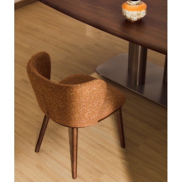 Tapicerowany fotel jadalniany w kolorze terakoty Ciselia – Kave Home-image-1