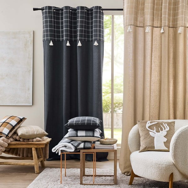 Szary koc z materiału sherpa 125x150 cm Ecossais – douceur d'intérieur-image-4