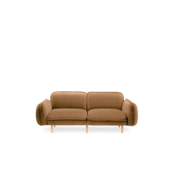 Musztardowa sofa z materiału bouclé 188 cm Bean – EMKO