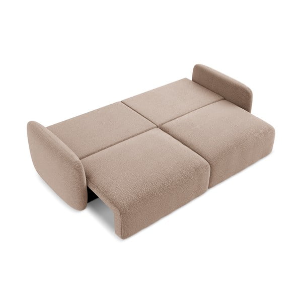 Jasnobrązowa rozkładana/ze schowkiem sofa 238 cm Kalena – Makamii-image-4