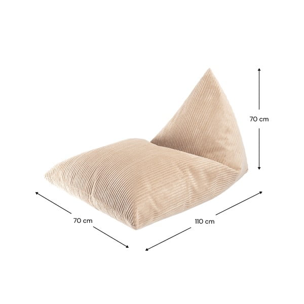 Jasnobrązowy sztruksowy dziecięcy worek do siedzenia Big Lounger – Wigiwama-image-4