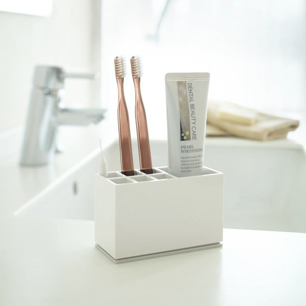 Biały pojemnik na szczoteczki i pastę do zębów YAMAZAKI Mist-image-1