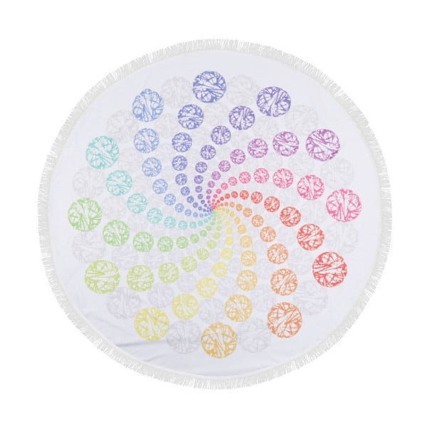 Kolorowy ręcznik plażowy ze 100% bawełny Twirl, ⌀ 150 cm