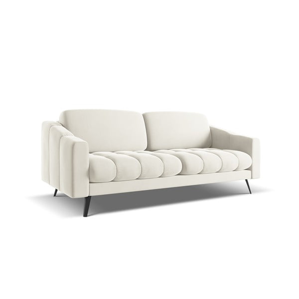 Biała aksamitna sofa 202 cm Nalu – Makamii-image-2