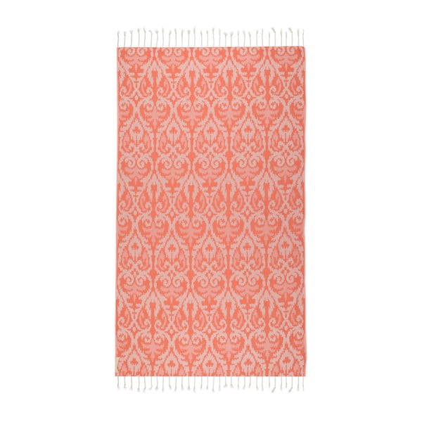 Pomarańczowy ręcznik hammam z bawełnianych i bambusowych włókien Begonville Legacy, 180x95 cm