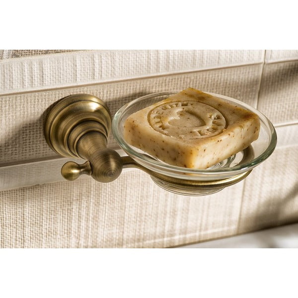 Mosiężna mydelniczka ścienna Sapho Diamond-image-1