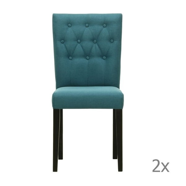 Komplet 2 krzeseł z czarnymi nóżkami Monako Etna Blue