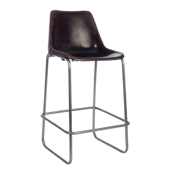 Krzesło barowe Leather Dark Brown, 45x42x101 cm