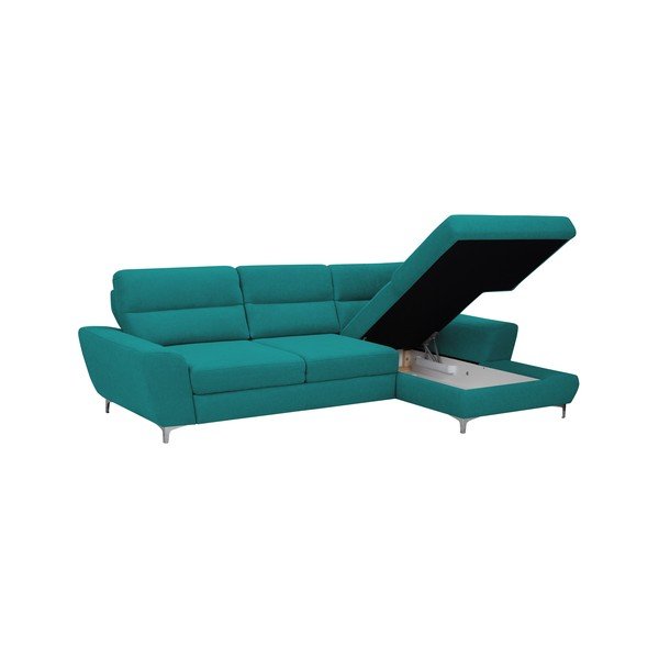 Turkusowa rozkładany narożnik prawostronny Windsor & Co Sofas Omega-image-4