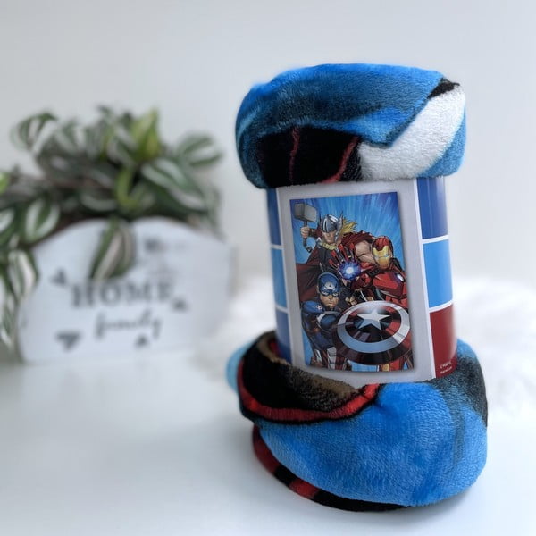 Koc dziecięcy z mikropluszu 100x150 cm Avengers Heroes – Jerry Fabrics-image-1