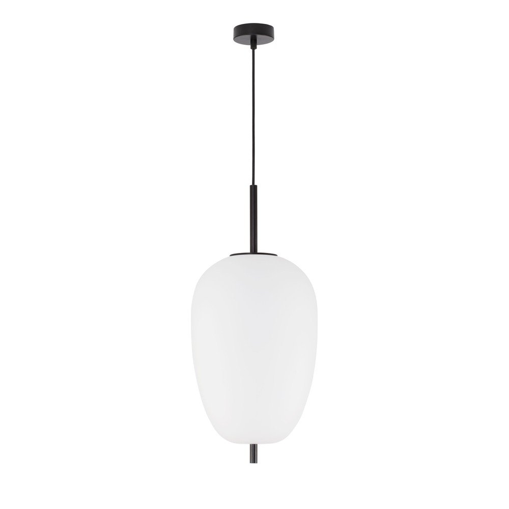 Biała/czarna szklana lampa wisząca ø 27 cm Lato – Nova Luce