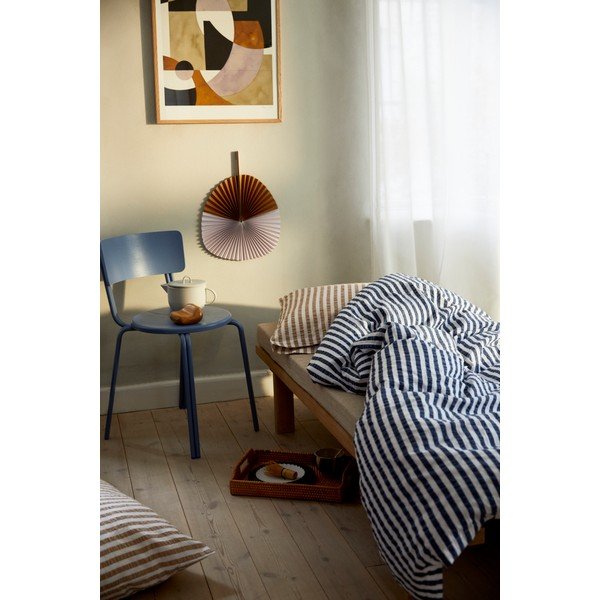 Biało-ciemnoniebieska pościel jednoosobowa z kory 140x220 cm Bæk&Bølge – JUNA-image-4