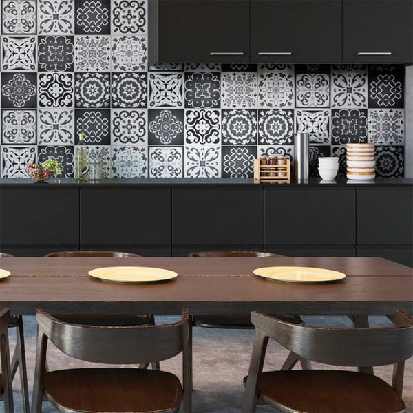 Zestaw 12 naklejek ściennych Ambiance Wall Decals Tiles Gray Cement Rimini, 15x15 cm