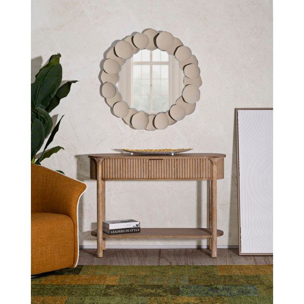 Konsola z litego drewna jodłowego w naturalnym kolorze 40x110 cm Gothenburg – Mauro Ferretti-image-1