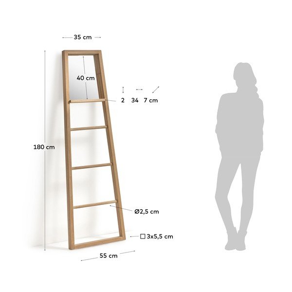 Dekoracyjna z drabinka z drewna mahoniowego Kave Home Flavina-image-3