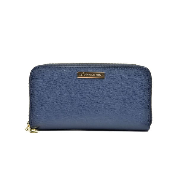 Niebieski skórzany portfel Luisa Vannini Lanza