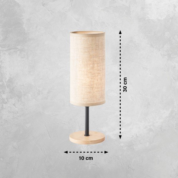 Czarno-naturalna lampa stołowa z tekstylnym kloszem (wysokość 30 cm) Kira – Fischer & Honsel-image-2