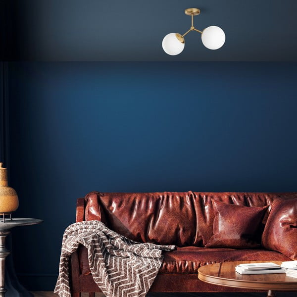 Biała/w kolorze mosiądzu lampa sufitowa ze szklanym kloszem 15x44 cm Damar – Opviq lights-image-4