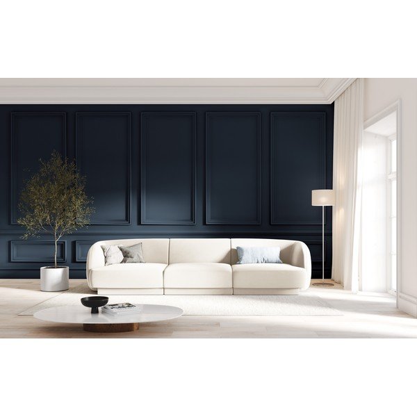Beżowa aksamitna sofa 259 cm Miley − Micadoni Home-image-1