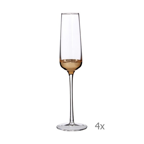 Zestaw 4 kieliszków do szampana z detalami w kolorze złota Premier Housewares Horizon