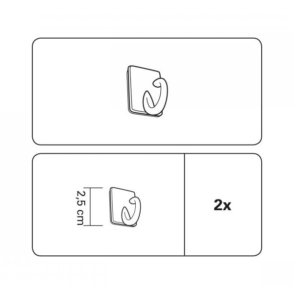 Samoprzylepne haczyki do drążka na zazdrostki zestaw 2 szt. – Gardinia-image-1