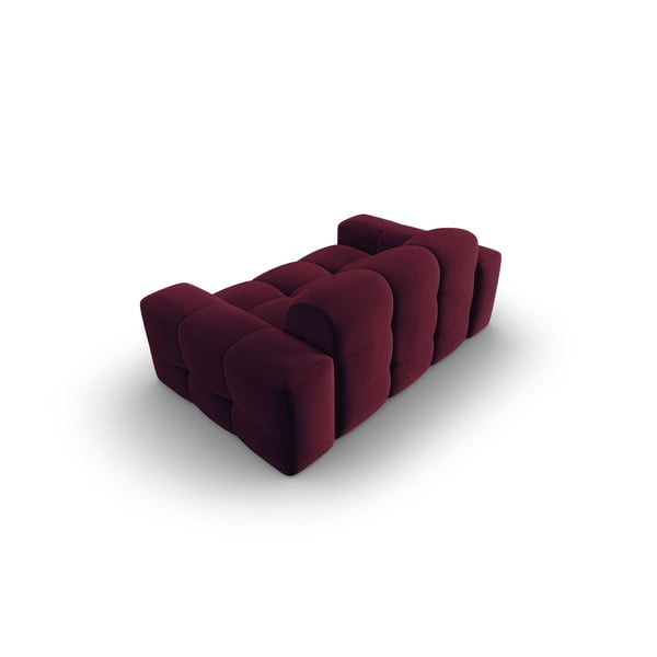 Bordowa aksamitna sofa 156 cm Kendal – Micadoni Home-image-4