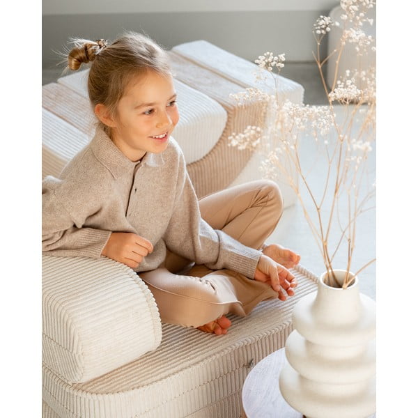 Kremowy sztruksowy fotel dziecięcy Flip – Wigiwama-image-4