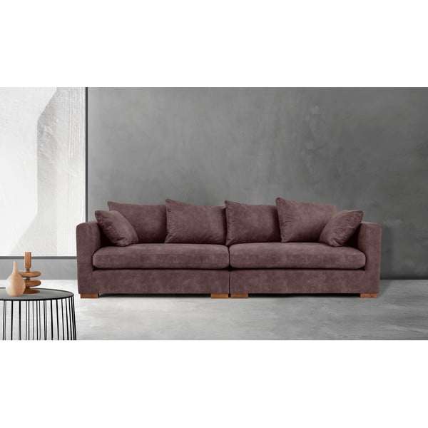 Ciemnobrązowa sofa z imitacji skóry 266 cm Hamburg – Scandic-image-1