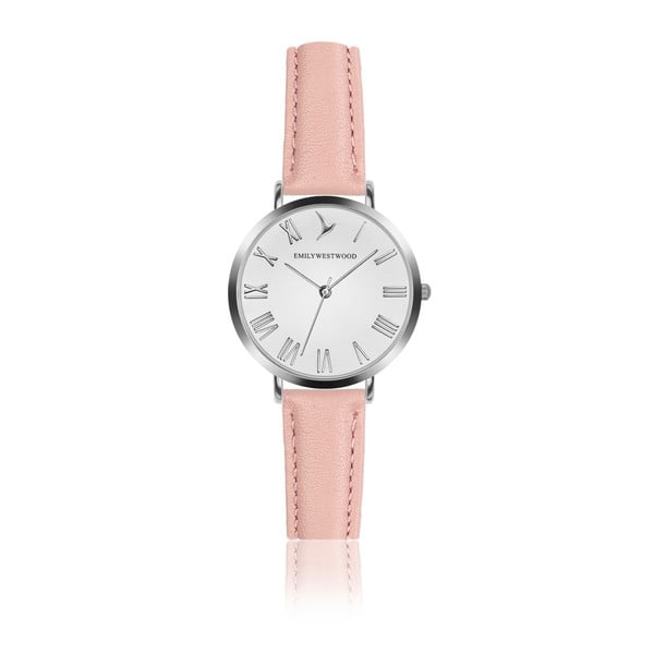 Zegarek damski z różowym paskiem ze skóry Emily Westwood Pastel