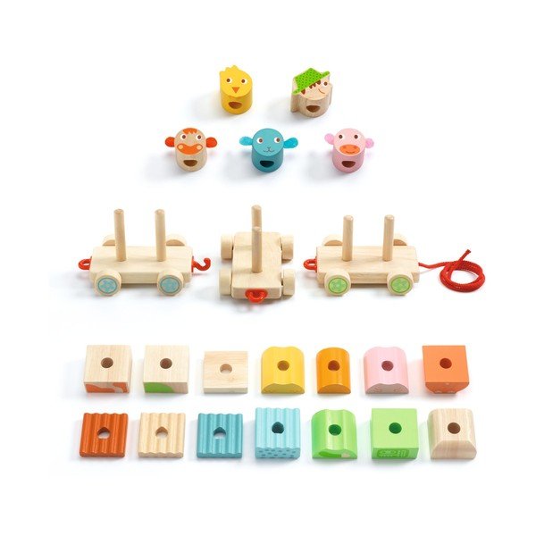 Dziecięcy drewniany pociąg Djeco FarmTrain-image-2