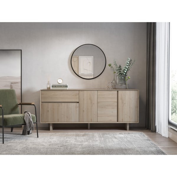 Komoda w dekorze dębu w naturalnym kolorze 180x76x45 cm Carpi – Marckeric-image-1