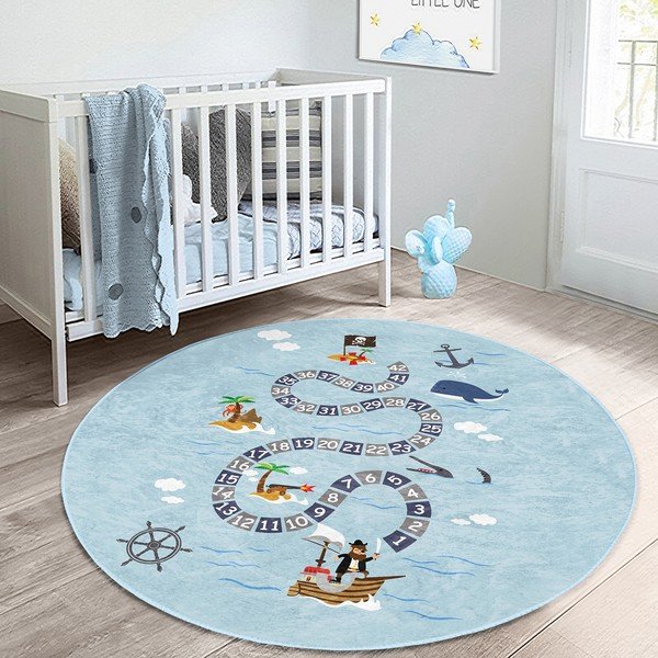 Jasnoniebieski dywan dziecięcy ø 100 cm Comfort – Mila Home-image-3