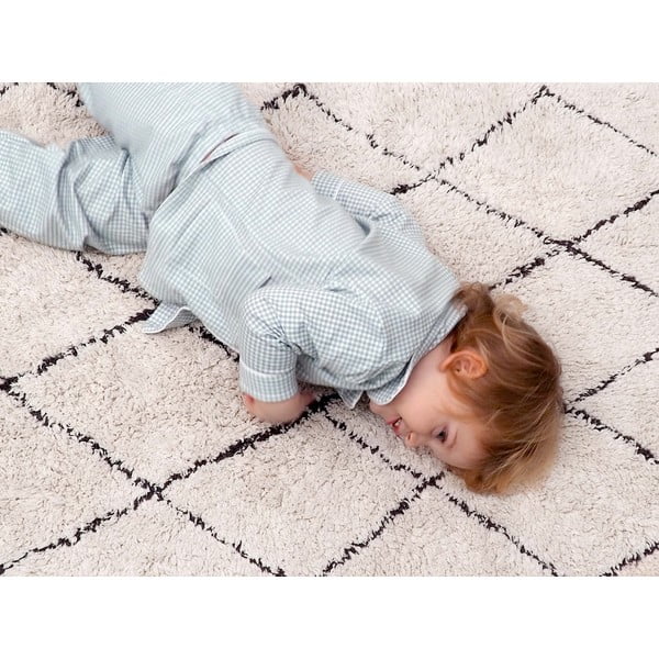 Kremowy bawełniany dywan tkany ręcznie odpowiedni do prania 70x100 cm Mini Bereber – Lorena Canals-image-4