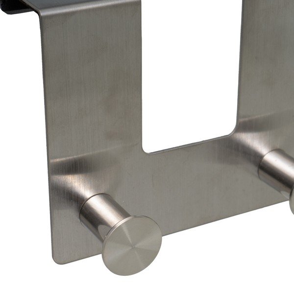 Metalowy wieszak na drzwi w kolorze matowego srebra 13 cm – Casa Selección-image-1