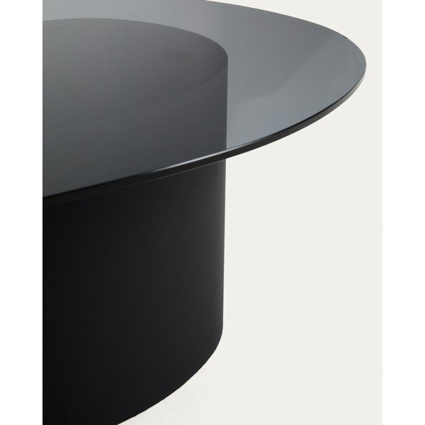 Czarny stolik ze szklanym blatem 74x81,5 cm Olir – Kave Home-image-4