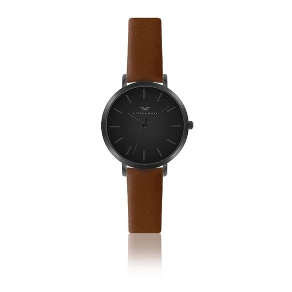 Damski zegarek z brązowym skórzanym paskiem Victoria Walls Restless