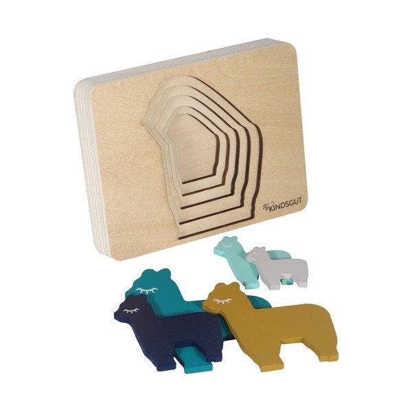 Dziecięce drewniane puzzle Kindsgut Lama-image-4