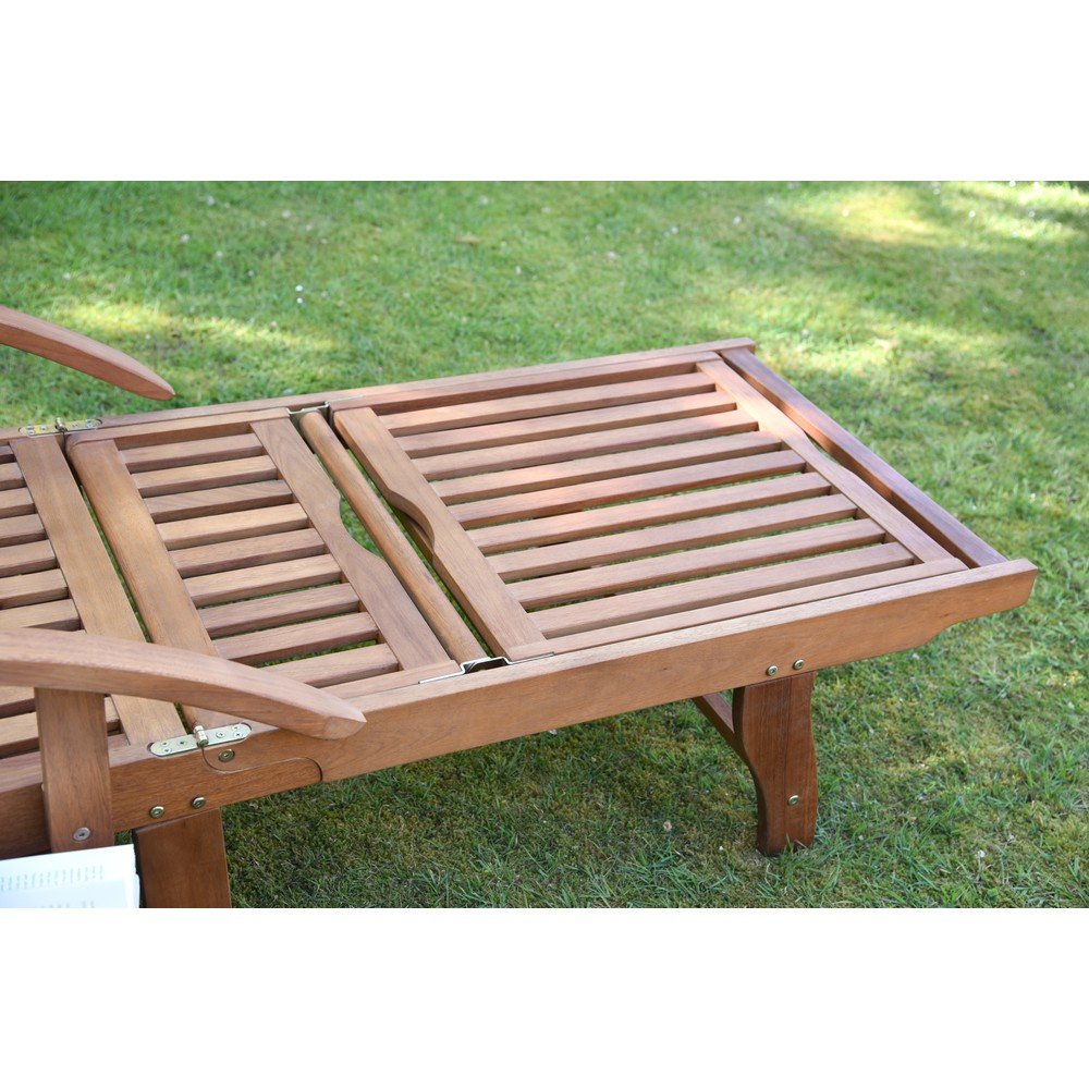 Brązowy drewniany leżak ogrodowy Beverly Hills – Garden Pleasure (zdjęcie 8)