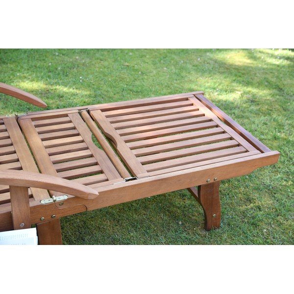 Brązowy drewniany leżak ogrodowy Beverly Hills – Garden Pleasure-image-4