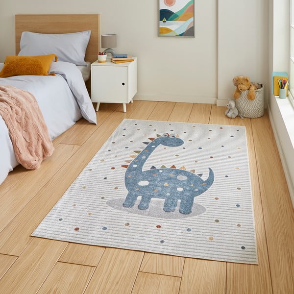 Niebiesko-jasnoszary dywan dziecięcy 120x170 cm Vida Kids Dinosaur – Think Rugs-image-1