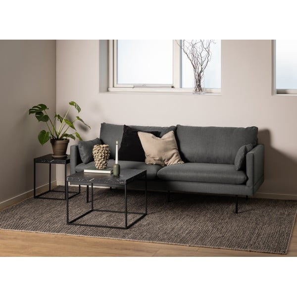 Czarny stolik z blatem w dekorze marmuru 60x60 cm Barossa – Actona-image-1