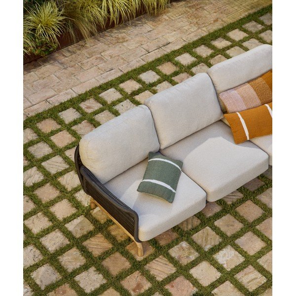Szara/beżowa tapicerowana sofa ogrodowa Alipa – Kave Home-image-2