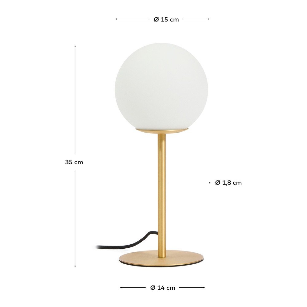 Lampa stołowa w biało-złotym kolorze ze szklanym kloszem (wysokość 35 cm) Brisia – Kave Home (zdjęcie 5)