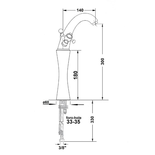 Bateria umywalkowa stojąca w srebrno-złotym kolorze Antea – Sapho-image-2