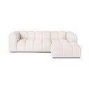 Kremowy aksamitny narożnik (prawostronny/z szezlongiem) Cube – Bonami Selection