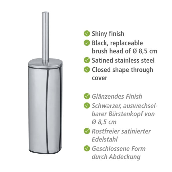 Szczotka do WC w kolorze srebra Wenko Alassio-image-2