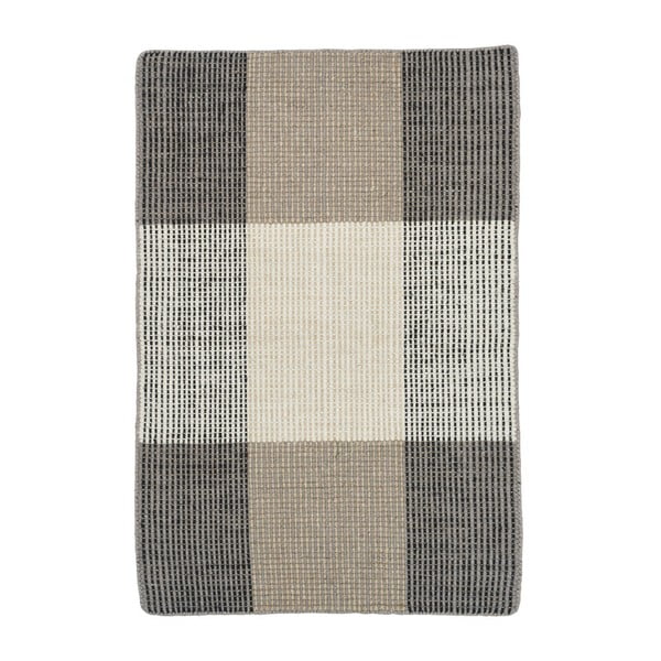 Szaro-beżowy dywan wełniany ręcznie tkany Linie Design Bologna, 50x80 cm