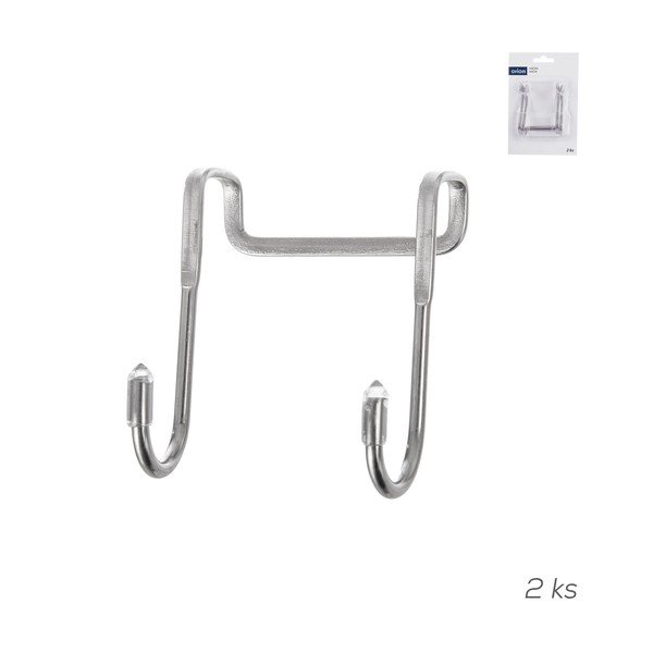 Wiszące haczyki zestaw 2 szt. ze stali nierdzewnej w kolorze srebra – Orion-image-4