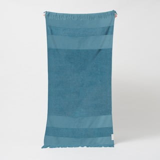 Niebieski bawełniany ręcznik plażowy Sunnylife Summer Stripe, 175x90 cm