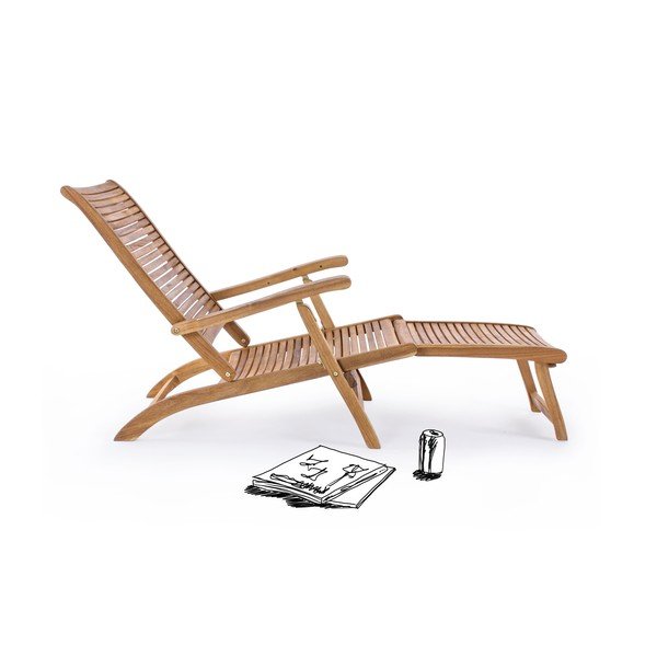 Drewniany leżak ogrodowy w naturalnym kolorze Noemi – Bizzotto-image-2